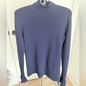 COS cable Knit Navy Turtleneck - M